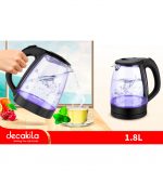 Decakila Kettle 1.8L Electric Jug 2200W Glass KEKT018B - Image 2