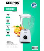 Geepas Blender, 2 Speed & Pulse, 400W Powerful Motor, GSB9894N - Image 6