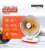 Geepas Halogen Stand Heater, 1000 Watt - GRH9548 - Image 3