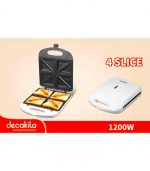 Decakila Sandwich Maker 1200W Non Stick 4 Slice White KEEC071W - Image 2