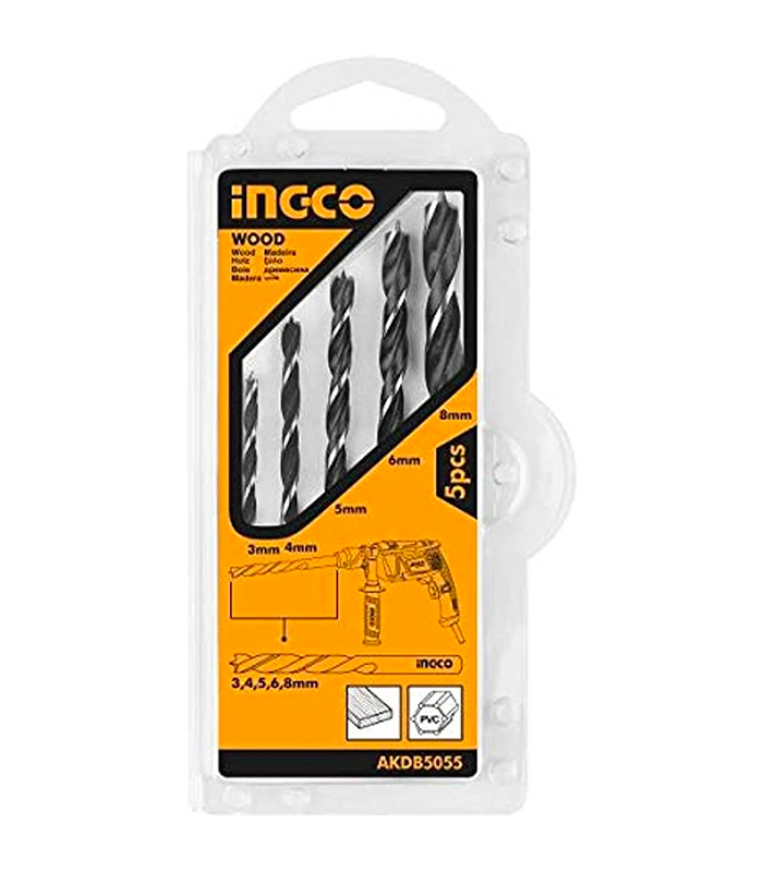 Ingco Wood Drill Bits Set 5pcs AKDB5055 Ingco Wood Drill Bits Set 5pcs AKDB5055 - Image 1