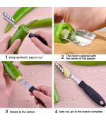 Jalapeno Pepper Corer,FIOTOK Stainless Steel Chili Corer Remover kitchen Tool - Image 5
