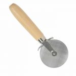 Pizza Wheel Wood Handle Pizza Cutter, Stainless Steel