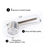 Potato Ricer, Stainless Steel Potato Ricer for Mashed Potatoes - Image 2