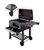 BBQ Grill Charcoal Smoker Barbecue Grill with Side Shelf - Image 3