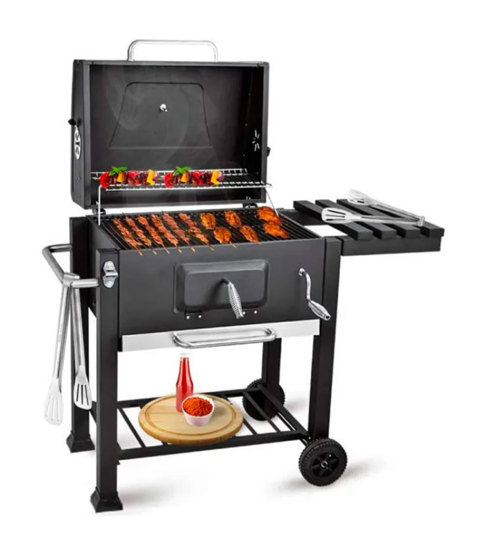 BBQ Grill Charcoal Smoker Barbecue Grill with Side Shelf BBQ Grill Charcoal Smoker Barbecue Grill with Side Shelf - Image 1