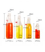 Clear round  1ltr, 750mls, 500mls & 250mls swing top glass bottle - Image 2