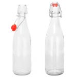 Clear round  1ltr, 750mls, 500mls & 250mls swing top glass bottle