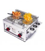 Commercial Gas Deep Fryer 12L Countertop Stainless Steel Dual Tank