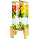 Glass Drink Dispenser with Stainless Steel Tap 3L/5L/10L Leak Proof Beverage Dispenser