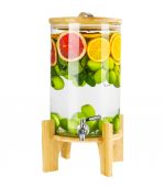 Glass Drink Dispenser with Stainless Steel Tap 3L/5L/10L Leak Proof Beverage Dispenser