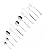 Grunwerg Baguette Pattern Dessert Forks, Stainless Steel (Pack of 12)