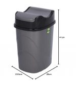 Royalford Plastic Dust Bin RF10115 Wet/Dry Garbage Bin with Lid 15L, Multi - Image 2