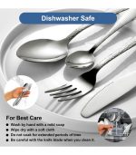 Stainless Steel Cutlery Set with Hammered Pattern Design - Image 3