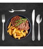 Stainless Steel Cutlery Set with Hammered Pattern Design - Image 4