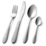 Stainless Steel Cutlery Set with Hammered Pattern Design